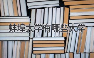 蚌埠大学有哪些大学