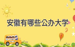安徽有哪些公办大学