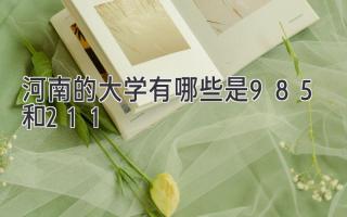 河南的大学有哪些是985和211