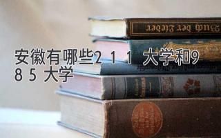 安徽有哪些211大学和985大学