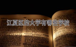 江夏区的大学有哪些学校