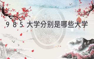 985大学分别是哪些大学