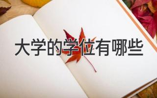 大学的学位有哪些