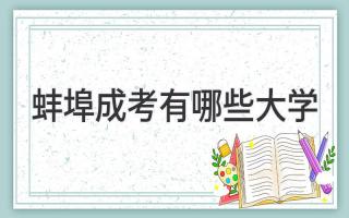 蚌埠成考有哪些大学