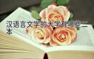 汉语言文学的大学有哪些二本