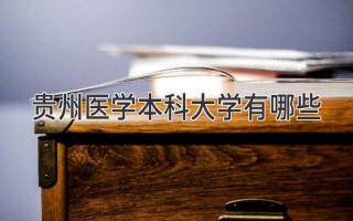 贵州医学本科大学有哪些