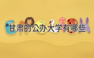 甘肃的公办大学有哪些