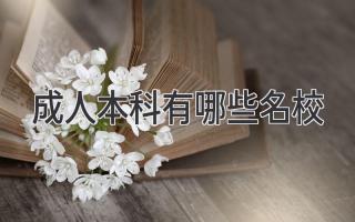 成人本科有哪些名校