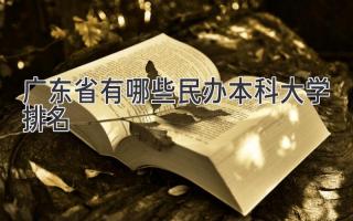 广东省有哪些民办本科大学排名