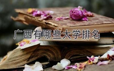 广西有哪些大学排名