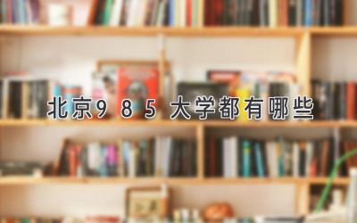 北京985大学都有哪些