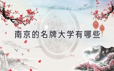 南京的名牌大学有哪些