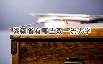 湖南省有哪些双一流大学