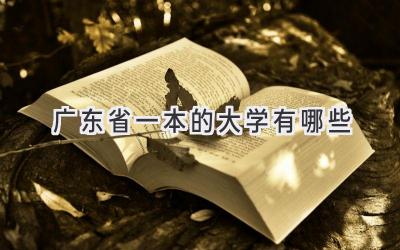广东省一本的大学有哪些