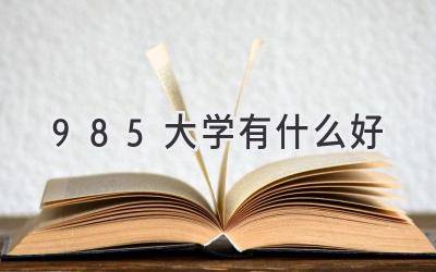 985大学有什么好