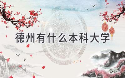 德州有什么本科大学