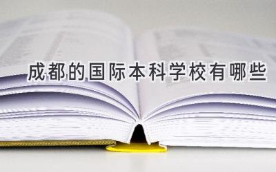 成都的国际本科学校有哪些