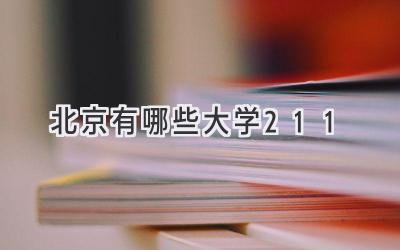 北京有哪些大学211