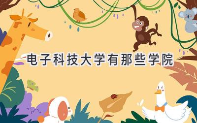 电子科技大学有那些学院
