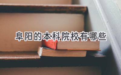 阜阳的本科院校有哪些