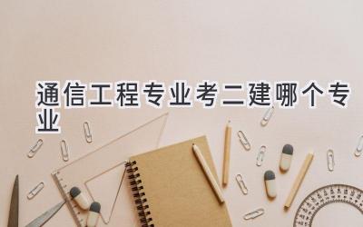 通信工程专业考二建哪个专业