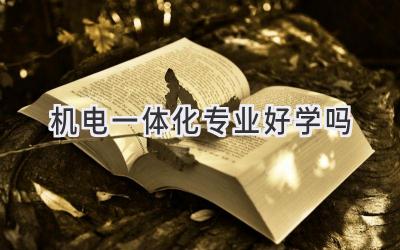 机电一体化专业好学吗