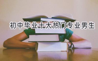 初中毕业十大热门专业男生