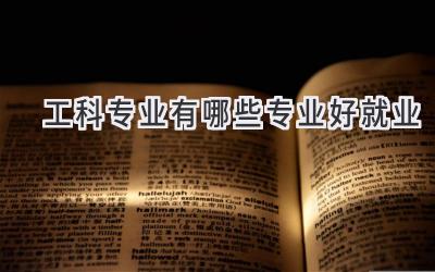 工科专业有哪些专业好就业