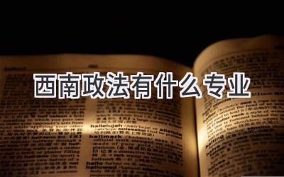西南政法有什么专业