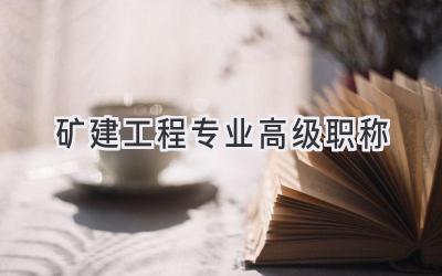 矿建工程专业高级职称