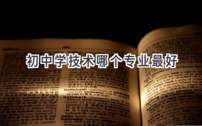 初中学技术哪个专业最好