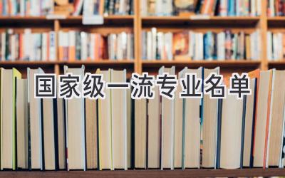 国家级一流专业名单