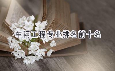 车辆工程专业排名前十名