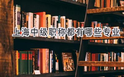 上海中级职称都有哪些专业
