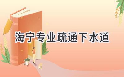 海宁专业疏通下水道