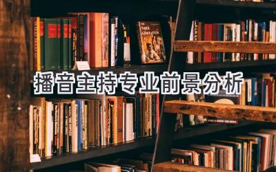 播音主持专业前景分析
