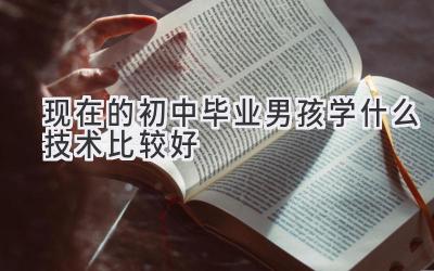 现在的初中毕业男孩学什么技术比较好
