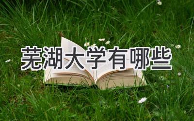芜湖大学有哪些