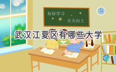 武汉江夏区有哪些大学