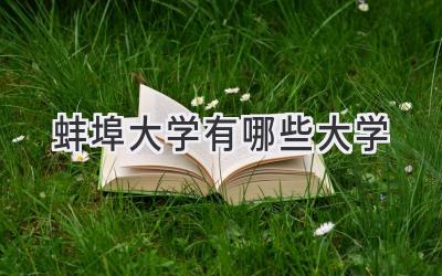 蚌埠大学有哪些大学