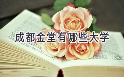 成都金堂有哪些大学