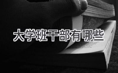 大学班干部有哪些