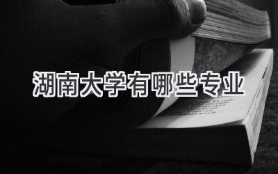 湖南大学有哪些专业