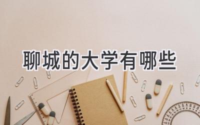 聊城的大学有哪些