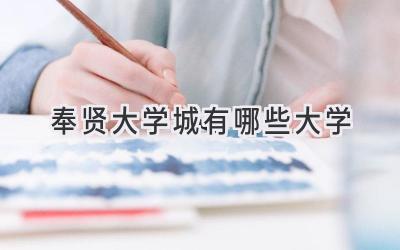 奉贤大学城有哪些大学