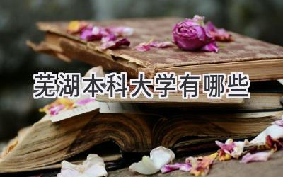 芜湖本科大学有哪些