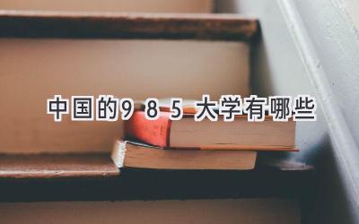 中国的985大学有哪些