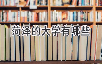 菏泽的大学有哪些