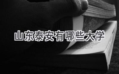 山东泰安有哪些大学