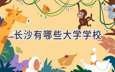 长沙有哪些大学学校